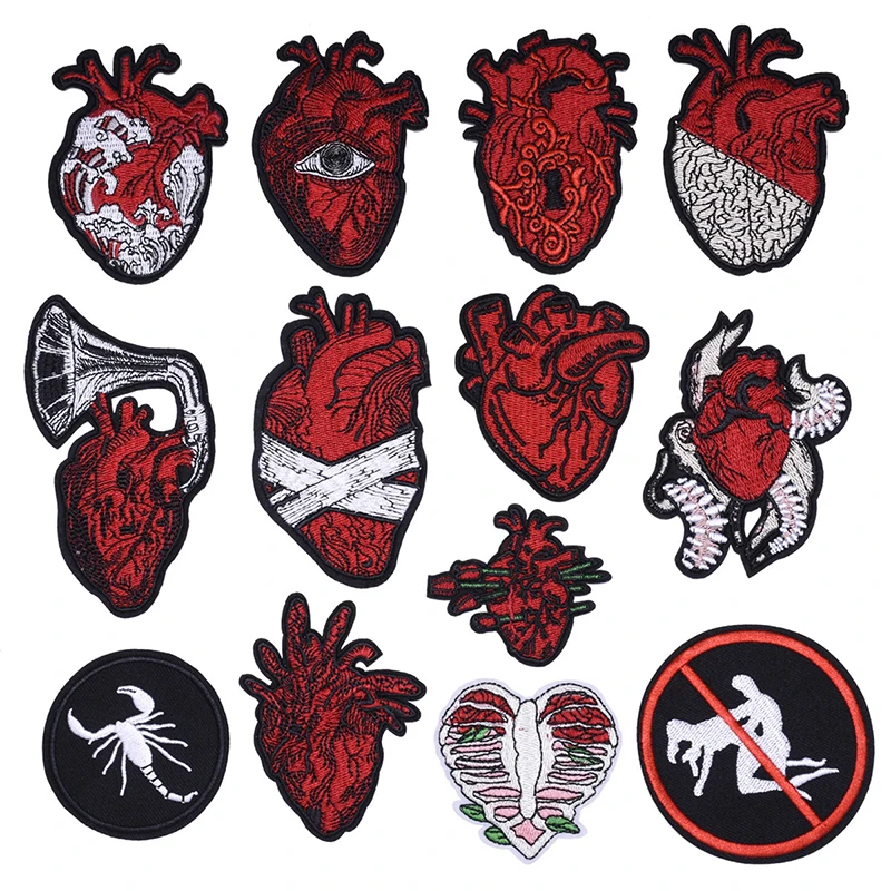 Blood Red Heart Organ Eyes Embroidery Cloth Sticker Scorpion Punk Rock Sewing Patch DIY Hat Jacket Jeans Iron Decoration Badge
Blood Red Heart Organ Eyes Embroidery Cloth Sticker Scorpion Punk Rock Sewing Patch DIY Hat Jacket Jeans Iron Decoration Badge