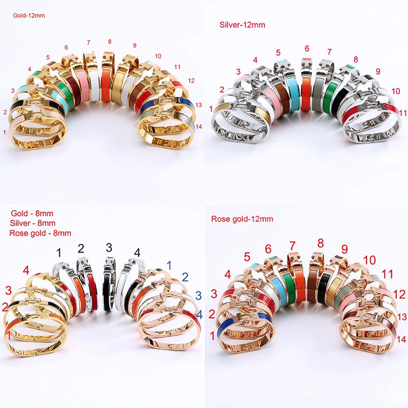 Gold Silver Color Titanium steel Bracelets H titanium steel bracelet For Women men couple enamel Bracelet Bangle Cuff 2021
Gold Silver Color Titanium steel Bracelets H titanium steel bracelet For Women men couple enamel Bracelet Bangle Cuff 2021