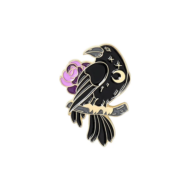Enamel Pin Custom Bird Feather Moon Flowers Brooches Bag Lapel Pin Punk Badge Gothic Jewelry Gift for Friends
Enamel Pin Custom Bird Feather Moon Flowers Brooches Bag Lapel Pin Punk Badge Gothic Jewelry Gift for Friends