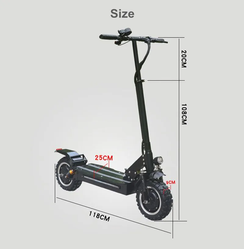Складная 1101B Электрический скутер для взрослых с 60V 3200W FLJ два двигателя толстыми