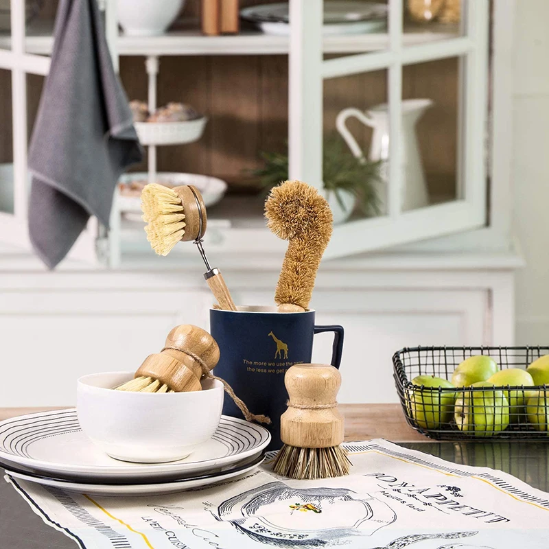 4PC Handheld Wooden Long Handle Pot Cooktop Washing Cleaning Brush for Pan Glass Dish Cup Brush Sink Scourer Kitchen
4PC Handheld Wooden Long Handle Pot Cooktop Washing Cleaning Brush for Pan Glass Dish Cup Brush Sink Scourer Kitchen