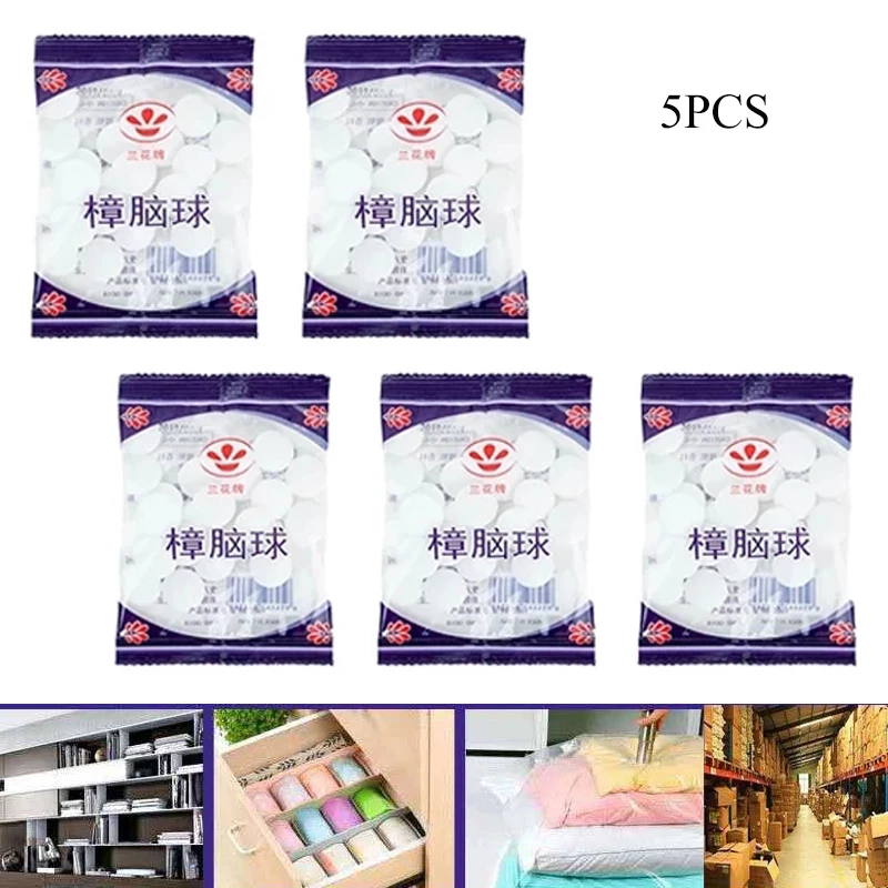 5Packs Household Mothballs Anti-mold Moth Repellent Camphor Ball Pest Control Household Bedroom Wardrobe Drawer Deodorizer
5Packs Household Mothballs Anti-mold Moth Repellent Camphor Ball Pest Control Household Bedroom Wardrobe Drawer Deodorizer