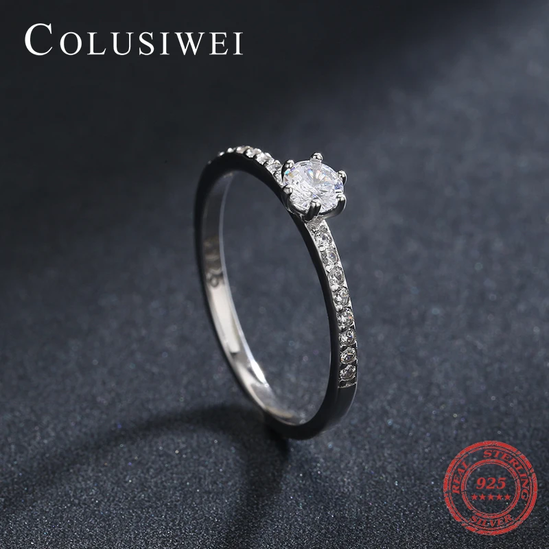 COLUSIWEI Fashion 925 Sterling Silver 6 Prong Zirconia Stackable Wedding Engagement Slim Finger Ring for Women Girl Fine Jewelry
COLUSIWEI Fashion 925 Sterling Silver 6 Prong Zirconia Stackable Wedding Engagement Slim Finger Ring for Women Girl Fine Jewelry
