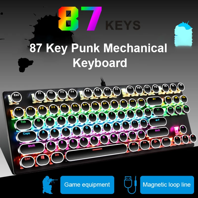 Игровая механическая клавиатура K55 CyberPunk с 87 клавишами, водонепроницаемая Проводная Механическая клавиатура с синими осями, клавиатура с RGB ...
Игровая механическая клавиатура K55 CyberPunk с 87 клавишами, водонепроницаемая Проводная Механическая клавиатура с синими осями, клавиатура с RGB ...