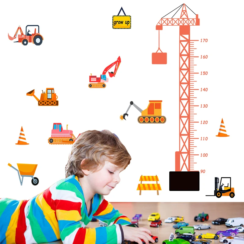 3d Excavator growth chart wall stickers for kids room adhesive cartoon traffic cars height wall art decals
3d Excavator growth chart wall stickers for kids room adhesive cartoon traffic cars height wall art decals