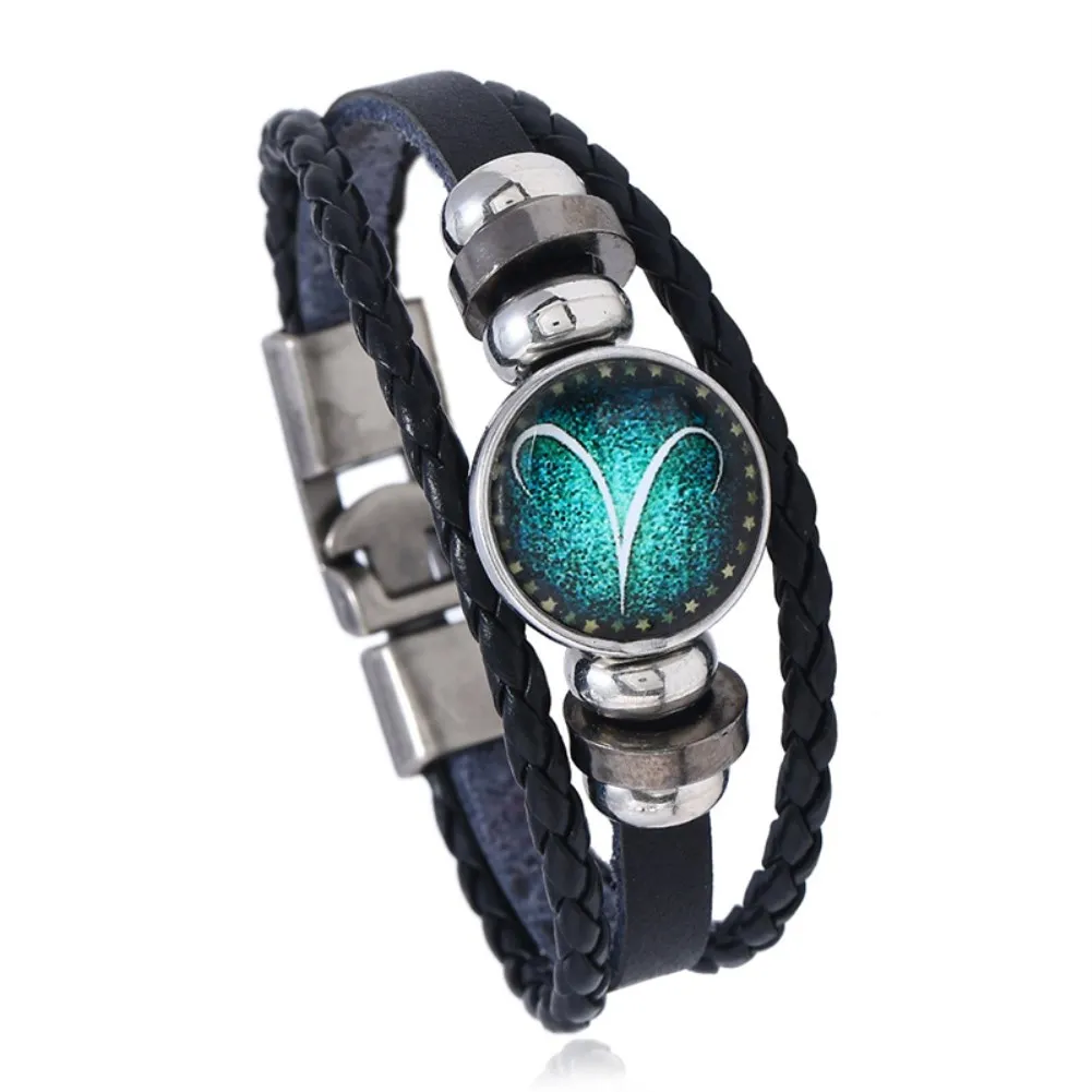 Charm Bracelet Vintage Cattle Skin Kintted Bangle with Stone of 12 Zodiacs for Men Women Lovers Hot Sale DK153
Charm Bracelet Vintage Cattle Skin Kintted Bangle with Stone of 12 Zodiacs for Men Women Lovers Hot Sale DK153