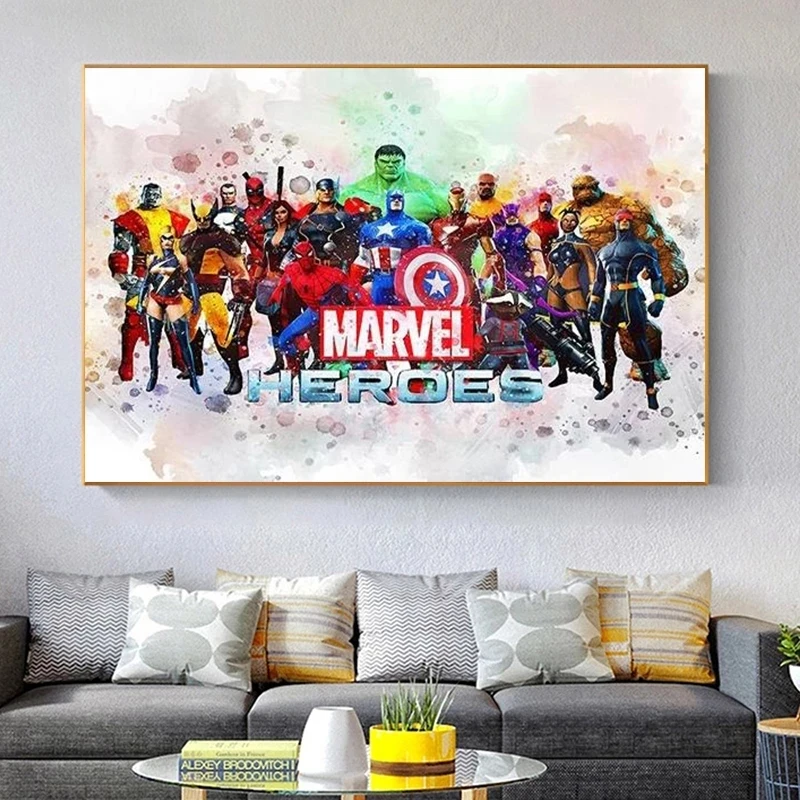 Marvel Heroes Canvas Poster Watercolor Superheros Canvas Painting Print The Avengers Wall Art Poster Picture Kid's Room Decor
Marvel Heroes Canvas Poster Watercolor Superheros Canvas Painting Print The Avengers Wall Art Poster Picture Kid's Room Decor