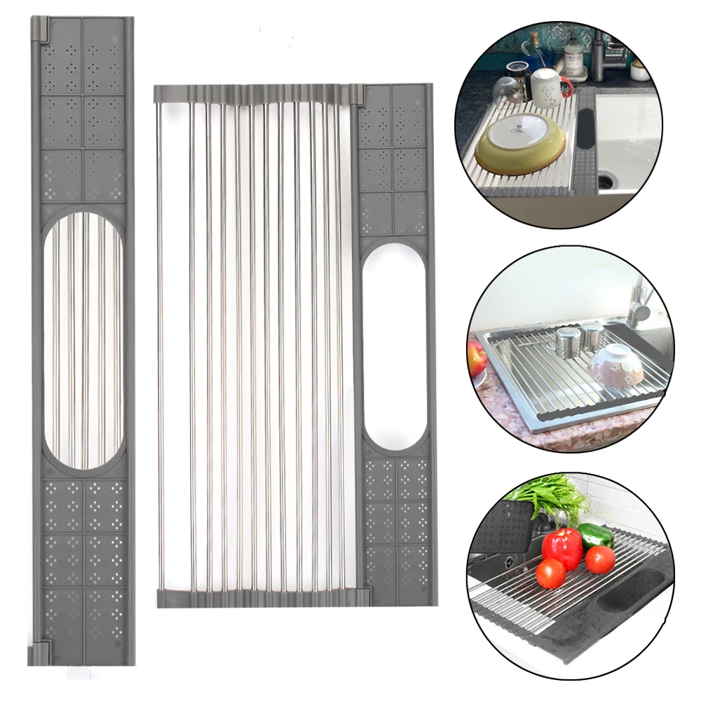 Fruit Vegetable Drain Rack Stainless Steel Multifunction Tableware Dish Drying Rack Foldable For Sink Use Storage Basket Mat
Fruit Vegetable Drain Rack Stainless Steel Multifunction Tableware Dish Drying Rack Foldable For Sink Use Storage Basket Mat