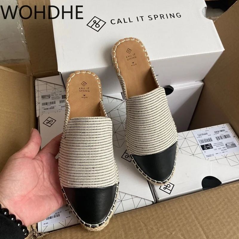 WOHDHE New Color Matching Round Head Suede Low Heel Comfortable Home Shoes Flats Loafers Pointed Toe Canvas Stripe Slippers
WOHDHE New Color Matching Round Head Suede Low Heel Comfortable Home Shoes Flats Loafers Pointed Toe Canvas Stripe Slippers