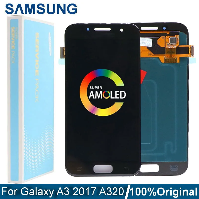 100% Оригинальный ЖК-дисплей AMOLED 4,7 дюйма для Samsung Galaxy A3 2017 A320 A320F A320M A320F A320M, ЖК-дисплей с сенсорным экраном и дигитайзером в сборе 
100% Оригинальный ЖК-дисплей AMOLED 4,7 дюйма для Samsung Galaxy A3 2017 A320 A320F A320M A320F A320M, ЖК-дисплей с сенсорным экраном и дигитайзером в сборе