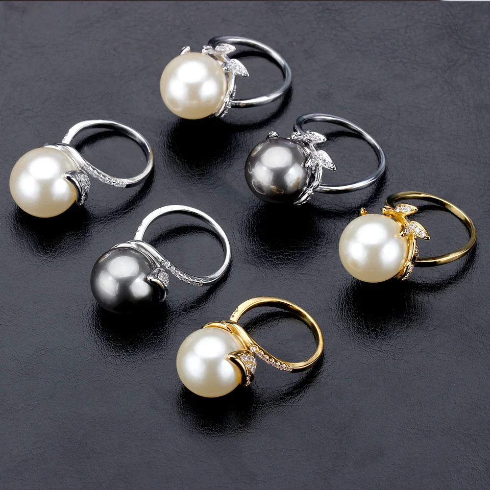 High Quality Pearl Rings Plated Platinum Not Fade Easily Full Cubic Zircon Fine Jewelry Women Wedding Party Gift Clearance Sales
High Quality Pearl Rings Plated Platinum Not Fade Easily Full Cubic Zircon Fine Jewelry Women Wedding Party Gift Clearance Sales