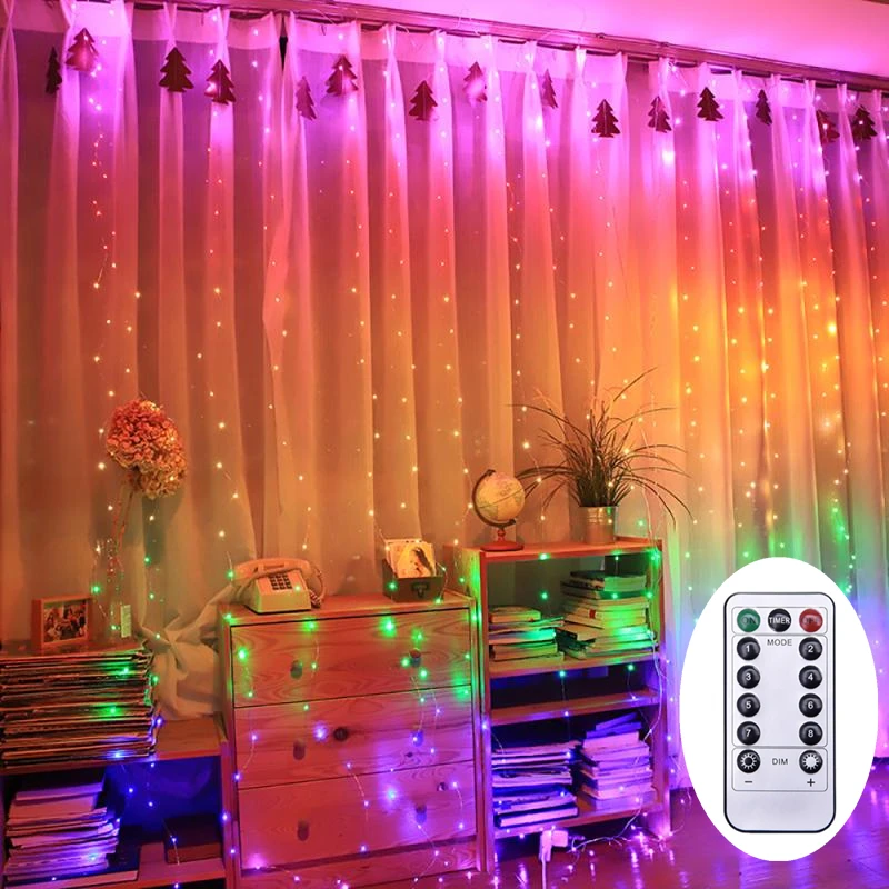 LED String Lights with Hook 8 Functions Music Sound Remote Control USB Wedding Garland Curtain 3M Lamp For Bedroom Window
LED String Lights with Hook 8 Functions Music Sound Remote Control USB Wedding Garland Curtain 3M Lamp For Bedroom Window