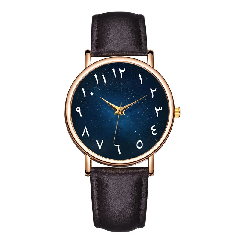 2021 New Fashion Women Arabic Numerals Dial Watches Leather Watchband Quartz Clock Zegarek Damski | Наручные часы
