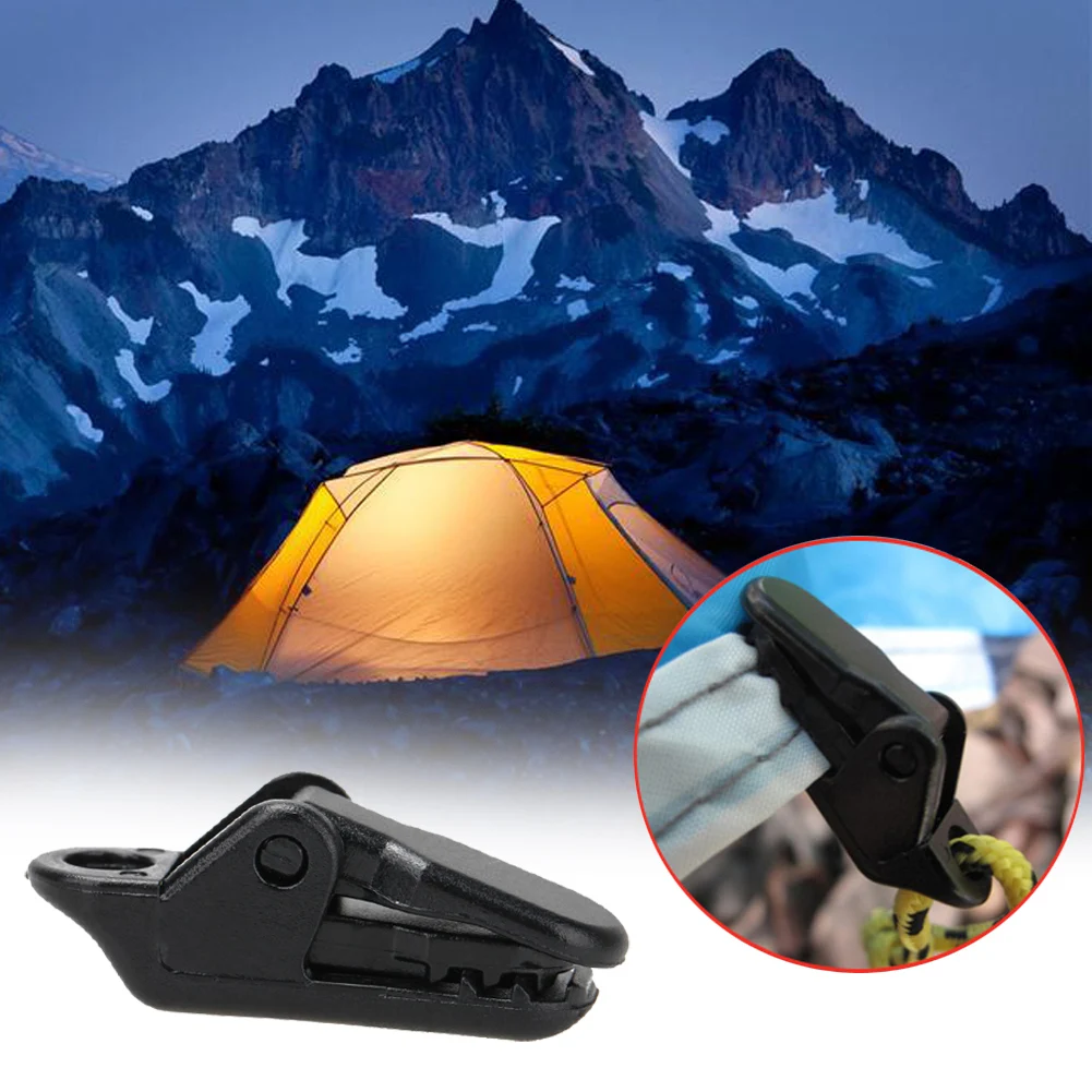 

10 PCS/Sets Selling Tents Awning Wind Rope Clamp Awnings Plastic Tents Accessories Outdoor Camping Windproof Tent Crocodile Clip