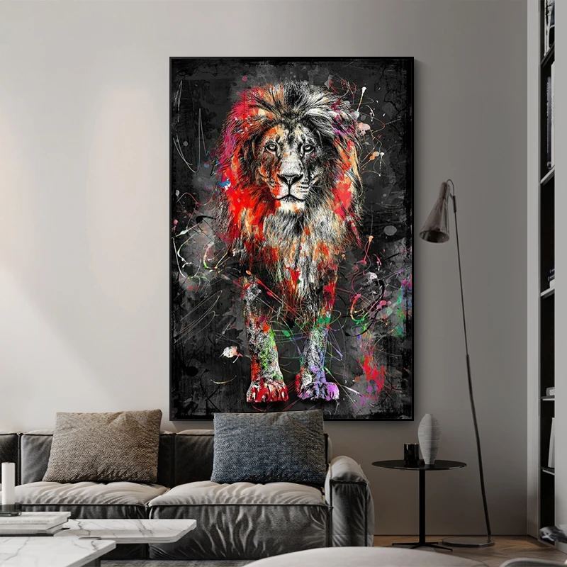 Abstract Lion Oil Canvas Surface Modern Colorful Animal Posters and Prints Home Wall Art Pictures Home Living Room Decoration
Abstract Lion Oil Canvas Surface Modern Colorful Animal Posters and Prints Home Wall Art Pictures Home Living Room Decoration