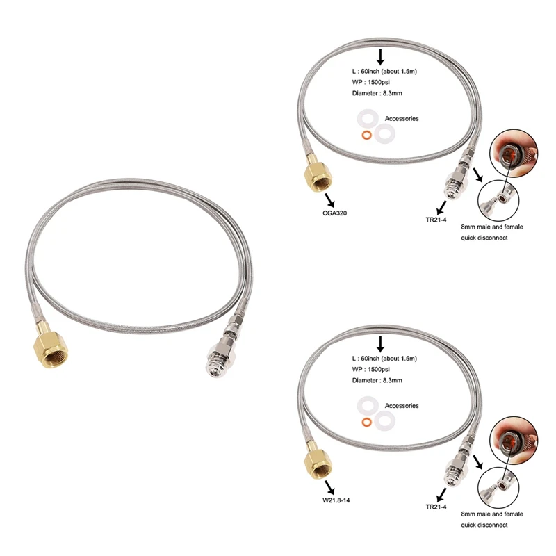 CO2 Hose Adapter Kit, 1.5 M 60 Inch Soda Water External Hose Adapter Kit Connection Soda Accessories
CO2 Hose Adapter Kit, 1.5 M 60 Inch Soda Water External Hose Adapter Kit Connection Soda Accessories