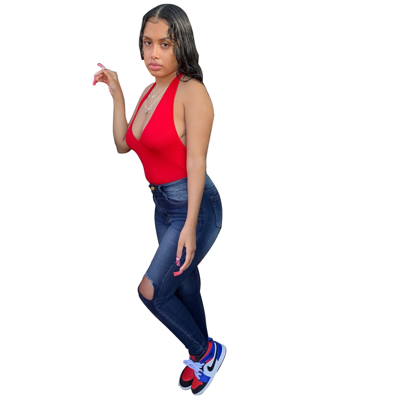 FNOCE 2021 new spring women's ripped jeans pants fashion trends casual high waist tight stretch hole slim denim pencil pants
FNOCE 2021 new spring women's ripped jeans pants fashion trends casual high waist tight stretch hole slim denim pencil pants