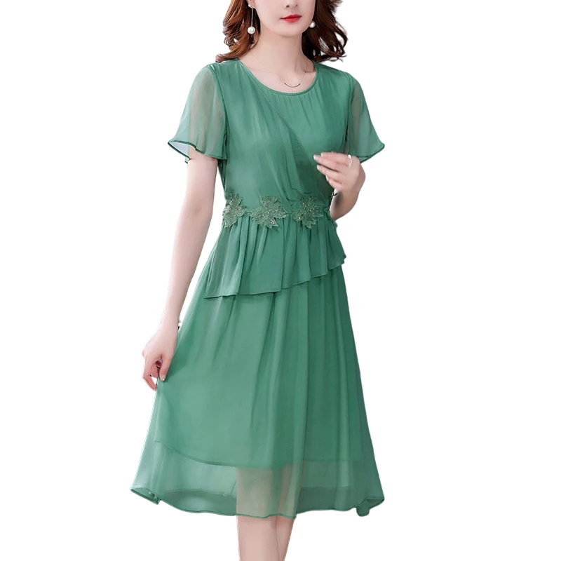 COIGARSAM 3XL Plus Size Short Sleeve Women Long dress New Summer O-Neck Dresses Green 9260
COIGARSAM 3XL Plus Size Short Sleeve Women Long dress New Summer O-Neck Dresses Green 9260