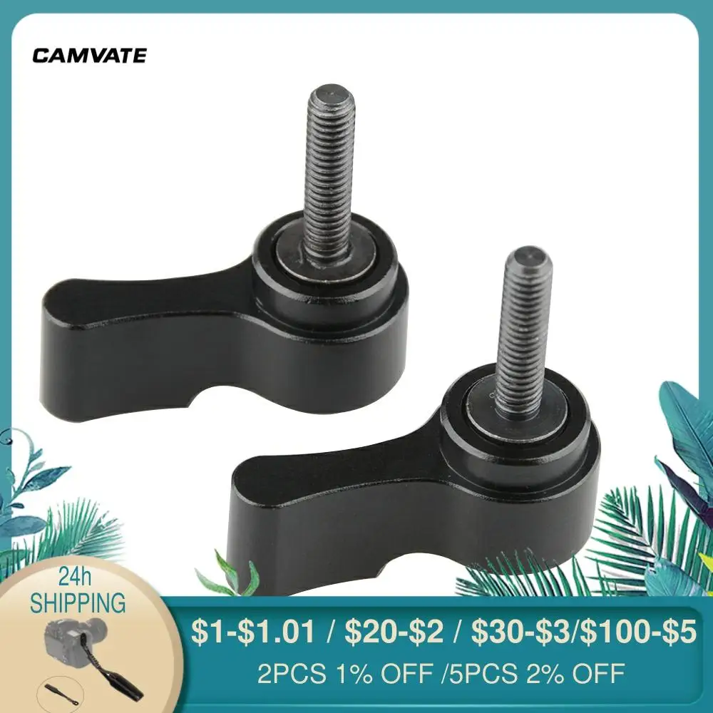 CAMVATE 2pc Aluminum Alloy M4 Male Threading 15mm Rotating Knob Adjustable Thumb Lever Screw For DSLR handle grip 15mm Rod Clamp
CAMVATE 2pc Aluminum Alloy M4 Male Threading 15mm Rotating Knob Adjustable Thumb Lever Screw For DSLR handle grip 15mm Rod Clamp