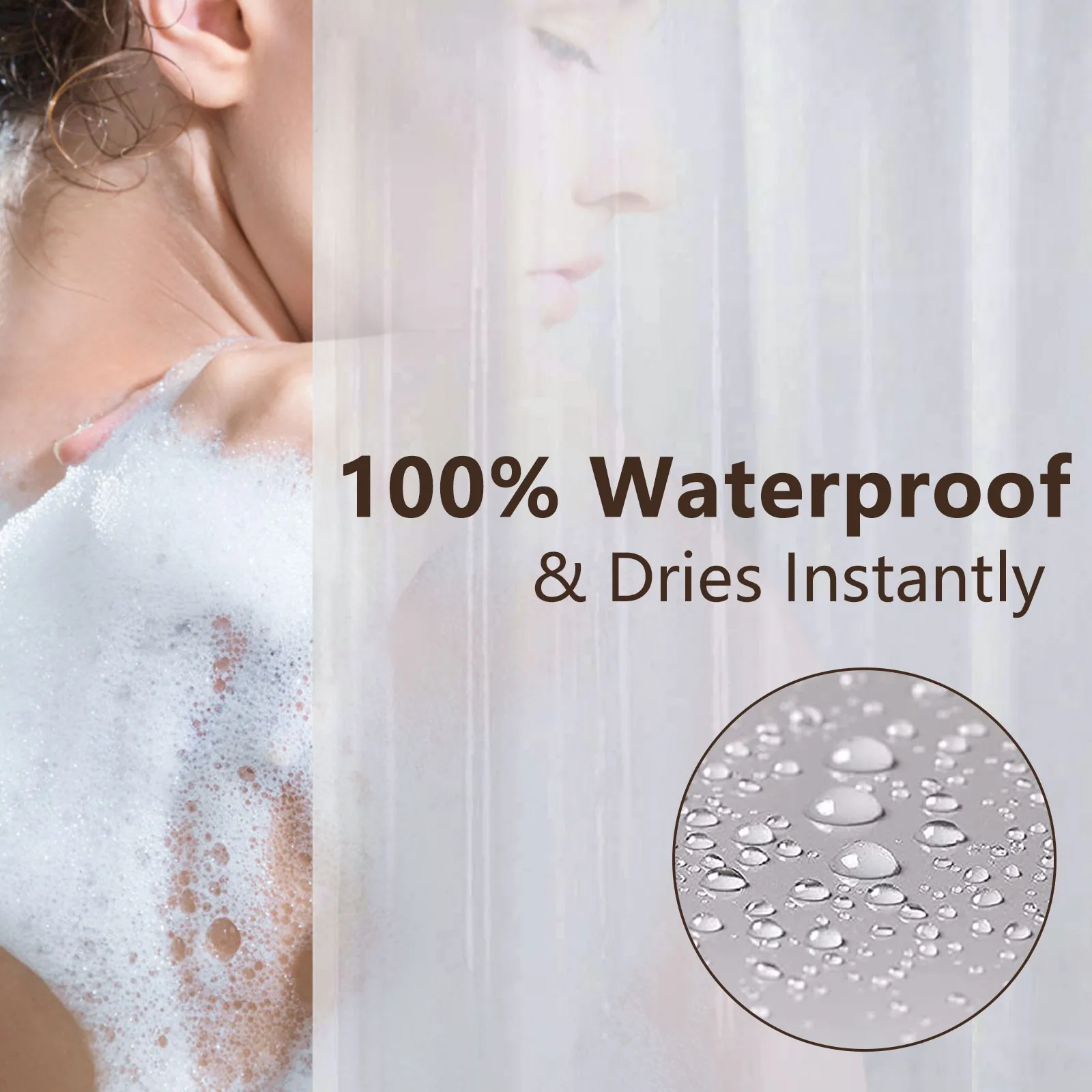 Transparent shower curtain, waterproof white shower curtain liner, bathroom mildew proof PEVA household with magnetic buckle
Transparent shower curtain, waterproof white shower curtain liner, bathroom mildew proof PEVA household with magnetic buckle