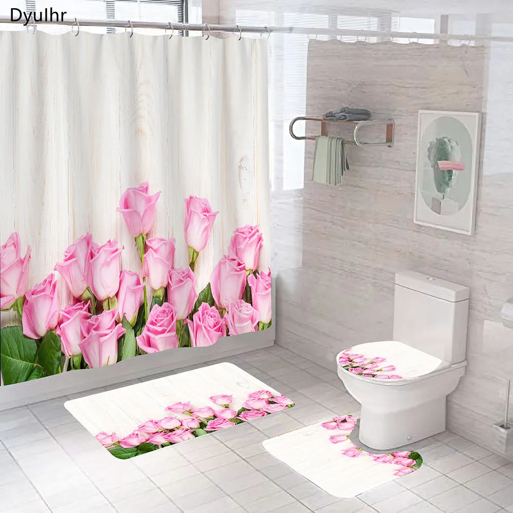 Bathroom Accessories Plant Printing Polyester Waterproof Shower Curtain Toilet Seat Mat Floor Mat Bathroom Kit DyuIhr
Bathroom Accessories Plant Printing Polyester Waterproof Shower Curtain Toilet Seat Mat Floor Mat Bathroom Kit DyuIhr