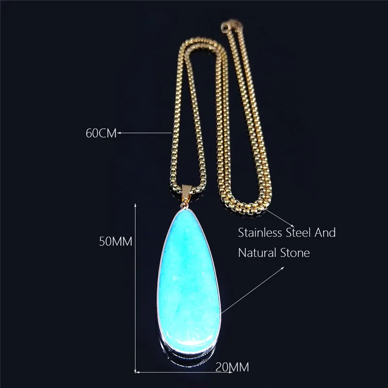 2021 Fashin Blue Natural Stone Stainless Steel Chain Necklaces Women Gold Color Long Necklace Jewelry cadenas mujer NXS04
2021 Fashin Blue Natural Stone Stainless Steel Chain Necklaces Women Gold Color Long Necklace Jewelry cadenas mujer NXS04
