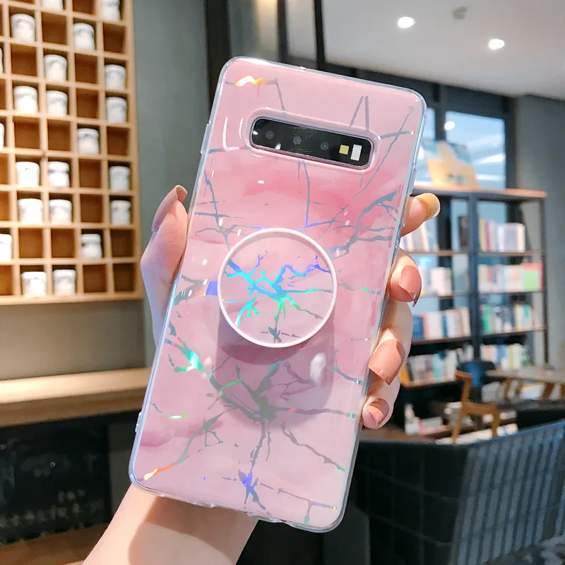 Новый лазерный мраморный чехол-подставка для Samsung galaxy A50 S10 S9 S8 Note 8 9 10 A10 A30 A70 S20 Plus