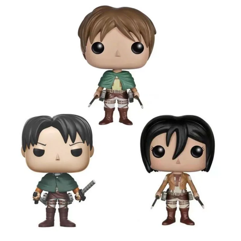 Виниловые фигурки из аниме атака на Титанов Levi 235 Mikasa Ackerman Eren Jaeger 20 коллекционные