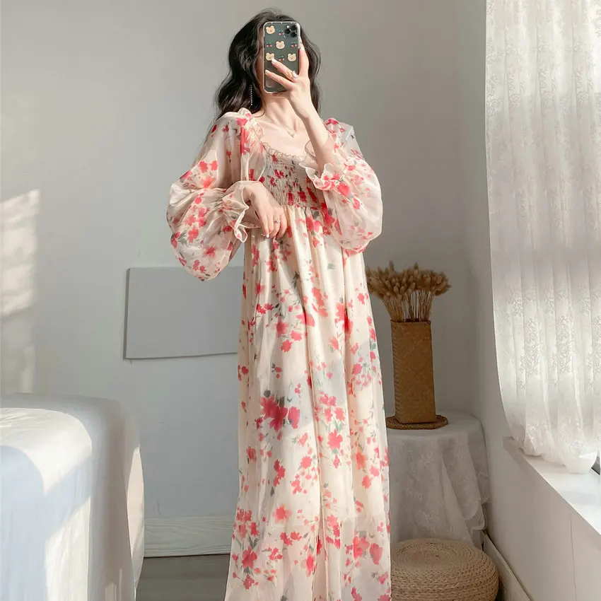 Petal Sleeve Scoop Neckline Calf Length Loose Fitting Dresses Girls Korean Style Women Spring Flower Smock Chiffin Empire Dress
Petal Sleeve Scoop Neckline Calf Length Loose Fitting Dresses Girls Korean Style Women Spring Flower Smock Chiffin Empire Dress