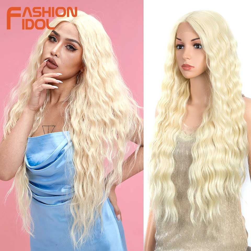 Long Water Wavy Lace Wig Synthetic Ombre Blonde High Temperature Fiber 30Inch Hair Wigs For Black Women Cosplay Wig FASHION IDOL
Long Water Wavy Lace Wig Synthetic Ombre Blonde High Temperature Fiber 30Inch Hair Wigs For Black Women Cosplay Wig FASHION IDOL