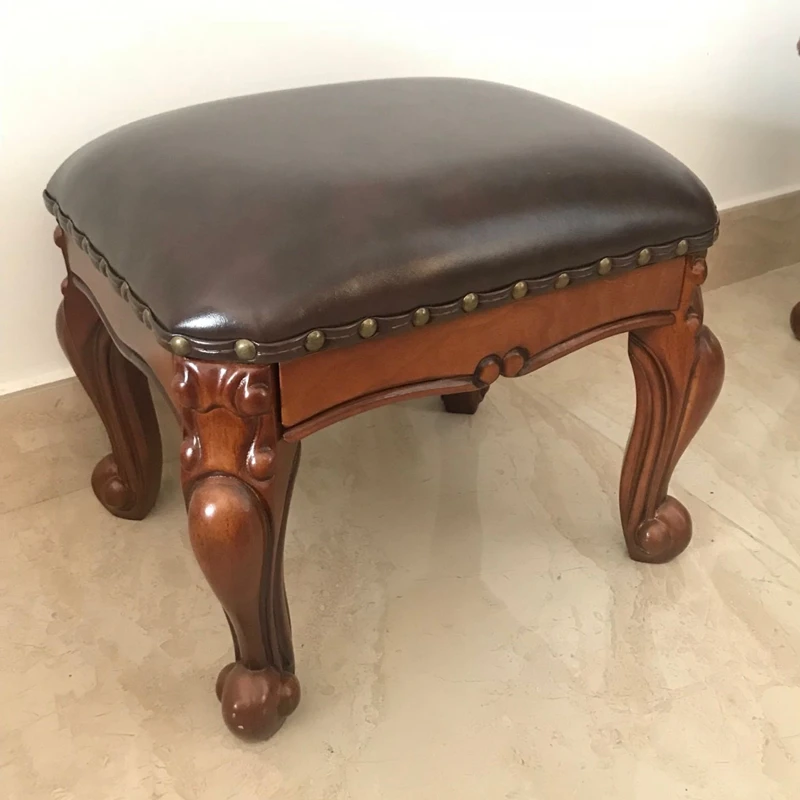 American Stool Footstool Home Living Room Economics Type Square Stool European Carved Leather Stool Sofa
American Stool Footstool Home Living Room Economics Type Square Stool European Carved Leather Stool Sofa
