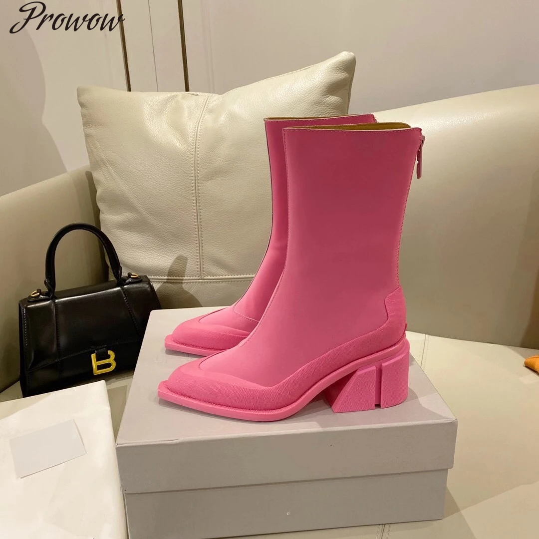 Prowow Women Shoes Pointed Toe High Heels British Style Genuine Leather Splicing Sewing Thread Zipper Mid Calf Boots
Prowow Women Shoes Pointed Toe High Heels British Style Genuine Leather Splicing Sewing Thread Zipper Mid Calf Boots