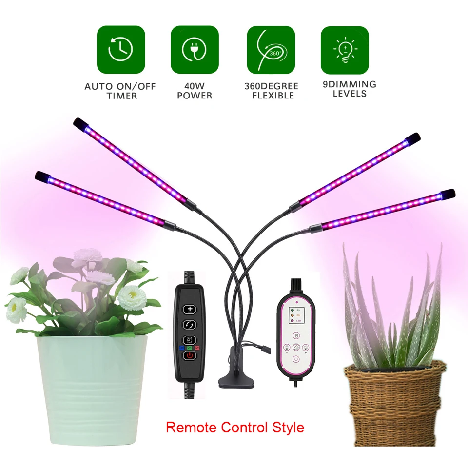 LED Grow Light for Indoor Plant USB Phyto Lamp 80 LED 9 Dimmable Levels Plant Grow Lights With Control For Plants Seedlings
LED Grow Light for Indoor Plant USB Phyto Lamp 80 LED 9 Dimmable Levels Plant Grow Lights With Control For Plants Seedlings