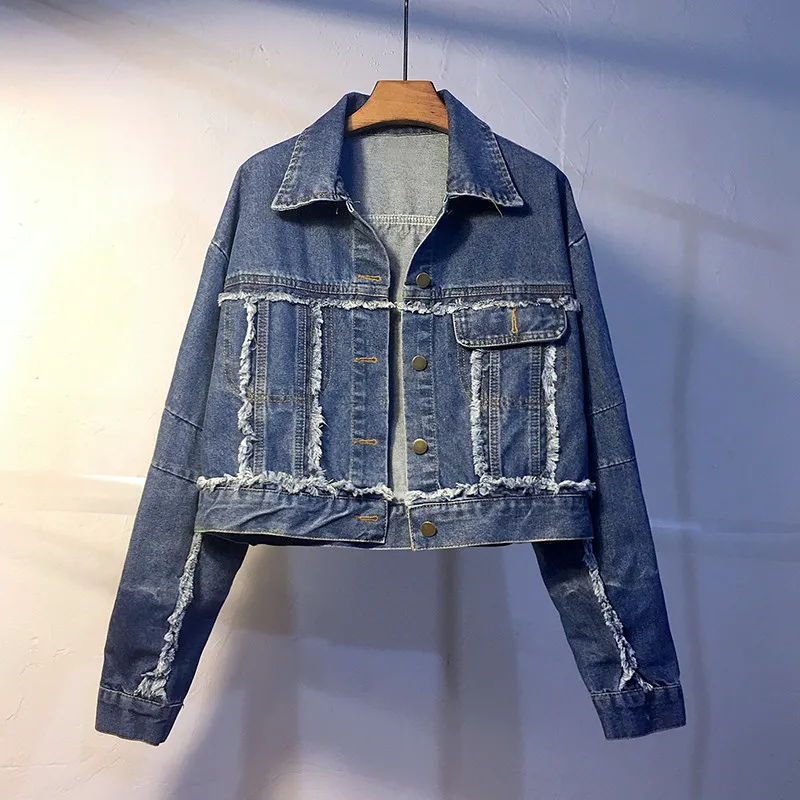 2019 New Women Jacket Autumn Denim Blue Long Sleeve Short Coat Jeans Jacket Women Streetwear Boyfriend Outerwear Large Size 1045
2019 New Women Jacket Autumn Denim Blue Long Sleeve Short Coat Jeans Jacket Women Streetwear Boyfriend Outerwear Large Size 1045