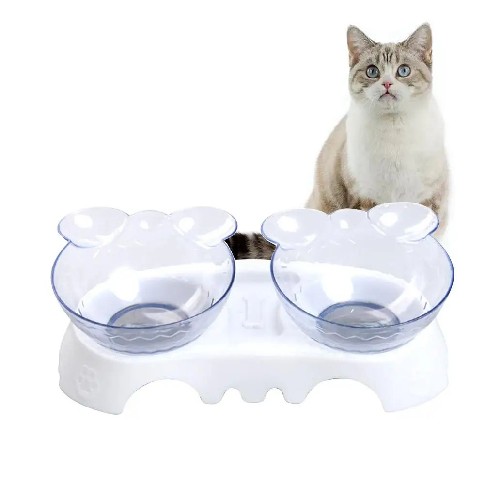 

Non-slip Кошачьи миски с двумя чашами с рельефными стенд Еда и поилки для собак для кошек кормушки для собак кошачья миска для домашних животных...