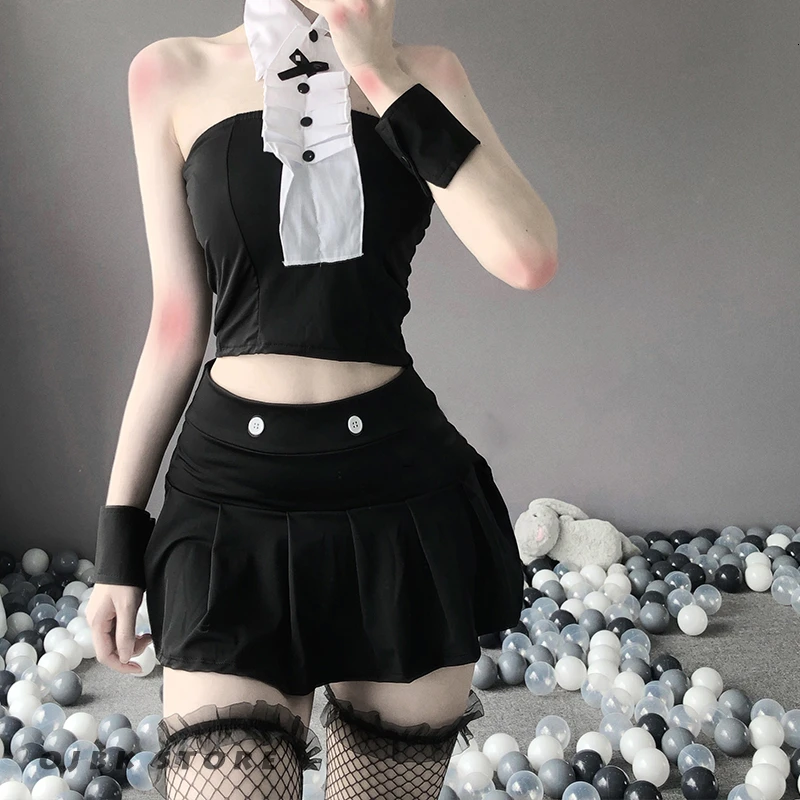 

Cat Cosplay Lolita Erotic Apron Maid Cute Costume Babydoll Dress Women Lace Miniskirt Servant Outfit Punk Style Sexy Lingerie