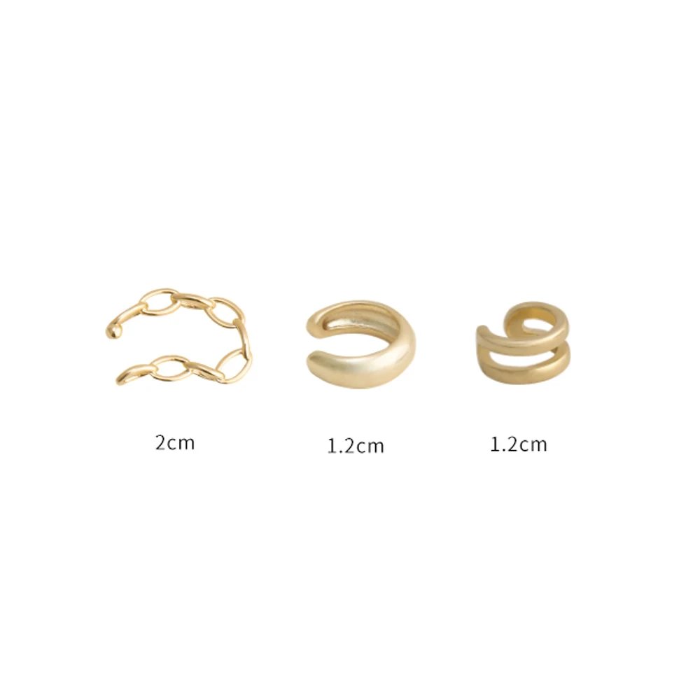 3Pcs/lot Simple Design Gold Color Metal Double Layer Ear bone Clip No Piercing Earrings for Women Jewelry
3Pcs/lot Simple Design Gold Color Metal Double Layer Ear bone Clip No Piercing Earrings for Women Jewelry