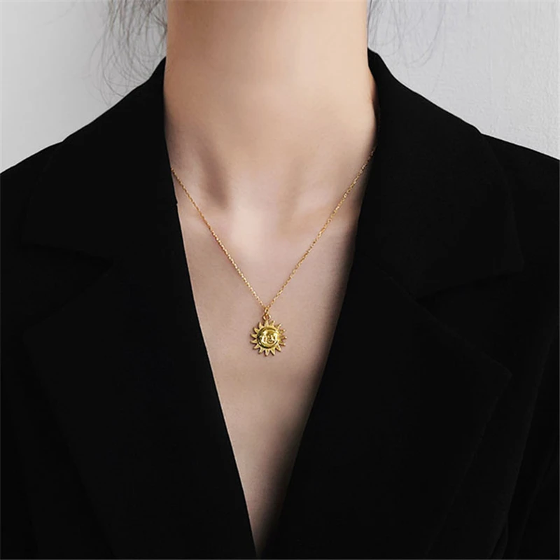 925 Silver Necklace Bohemian Sunshine Pendants Moon Pendants Chocker Kolye Vintage Collier Bijoux Femme Women Fashion Necklace
925 Silver Necklace Bohemian Sunshine Pendants Moon Pendants Chocker Kolye Vintage Collier Bijoux Femme Women Fashion Necklace