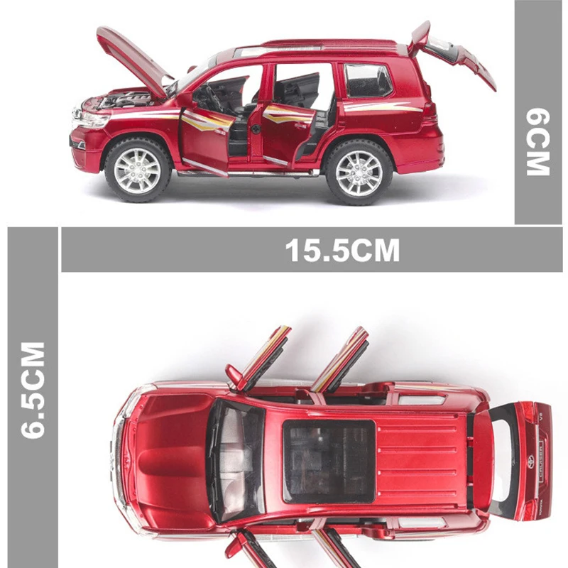 1:32 Toy Car LAND CRUISER Metal Toy Alloy Car Diecast Toy Sound Light Pull Back Vehicles Toys For Children Toy Model Cars CT0125
1:32 Toy Car LAND CRUISER Metal Toy Alloy Car Diecast Toy Sound Light Pull Back Vehicles Toys For Children Toy Model Cars CT0125