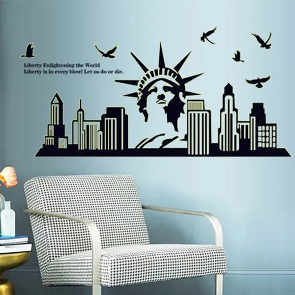 NEW New York City Silhouette Statue of Liberty Background Popular Fluorescent luminous Wall Sticker Decoration Living Room
NEW New York City Silhouette Statue of Liberty Background Popular Fluorescent luminous Wall Sticker Decoration Living Room