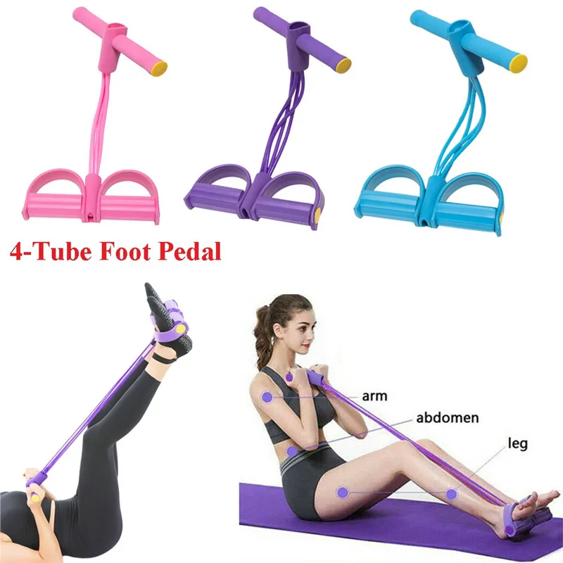 Home Fitness Equipment Purple 4-Tube Stretch Cord with Foot Pedal for Yoga Exerciser Resistance Bands
Home Fitness Equipment Purple 4-Tube Stretch Cord with Foot Pedal for Yoga Exerciser Resistance Bands