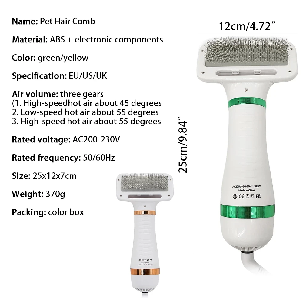2-In-1 Portable Pet Dog Dryer Dog Hair Dryer And Comb Brush Pet Cat Hair Comb Dog Hair Blower Low Noise FAS6
2-In-1 Portable Pet Dog Dryer Dog Hair Dryer And Comb Brush Pet Cat Hair Comb Dog Hair Blower Low Noise FAS6
