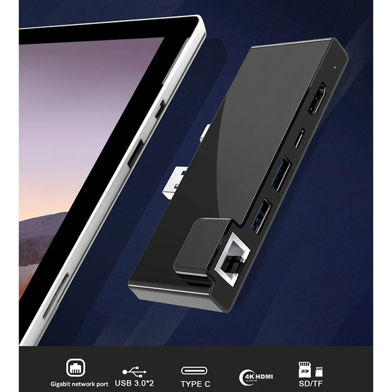 USB C Hub for Surface Pro7 Dock Card Reader 4K HDMI-Compatible RJ45 Gigabit Ethernet PD USB-C Adapter SD/TF
USB C Hub for Surface Pro7 Dock Card Reader 4K HDMI-Compatible RJ45 Gigabit Ethernet PD USB-C Adapter SD/TF