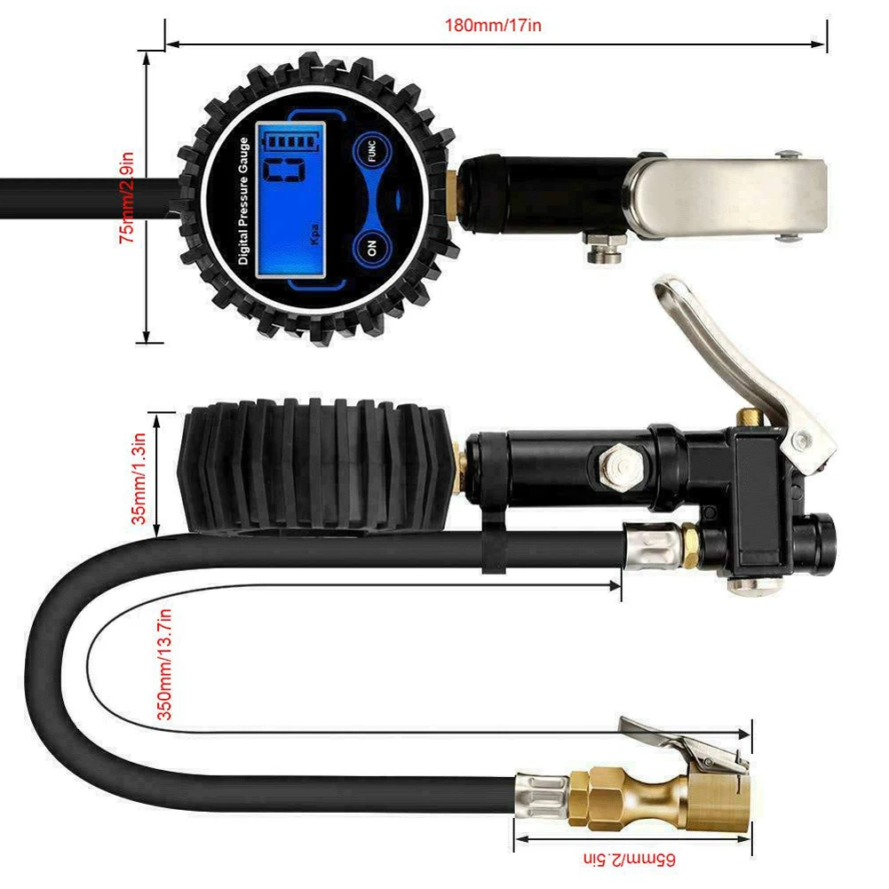 New Digital Tire Inflator Pressure Gauge 200PSI Heavy Duty Air Chuck and Compressor Accessories for Auto Truck Bike Motorcycle
New Digital Tire Inflator Pressure Gauge 200PSI Heavy Duty Air Chuck and Compressor Accessories for Auto Truck Bike Motorcycle