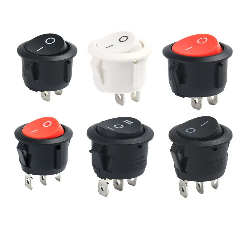 1pc Red Black White ON/OFF Round Rocker Toggle Switch 6A/250VAC 10A 125VAC Power switch cap with Plastic Push Button Switch 20mm
1pc Red Black White ON/OFF Round Rocker Toggle Switch 6A/250VAC 10A 125VAC Power switch cap with Plastic Push Button Switch 20mm