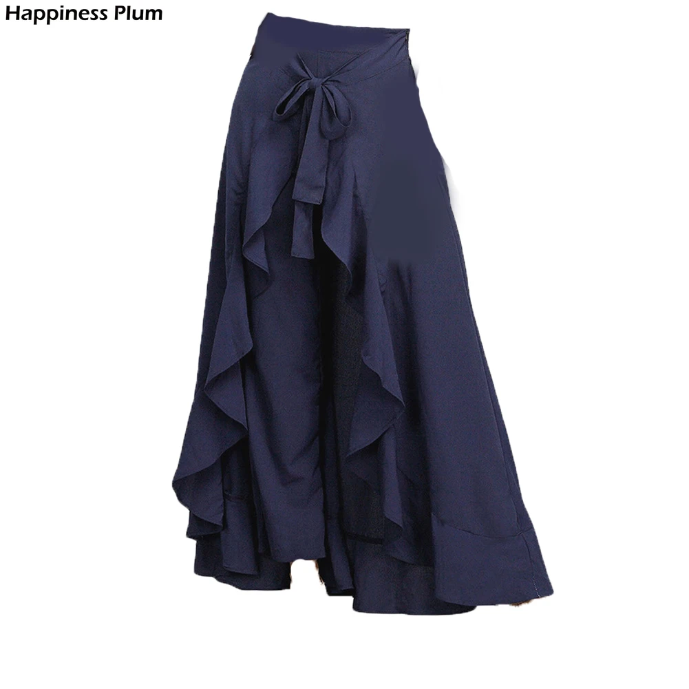 Women Palazzo Pants Causal Ruffle Drawstring Trouser Elegant High Waist Irregular Loose Pure Color Autumn Female Pant Skirt
Women Palazzo Pants Causal Ruffle Drawstring Trouser Elegant High Waist Irregular Loose Pure Color Autumn Female Pant Skirt