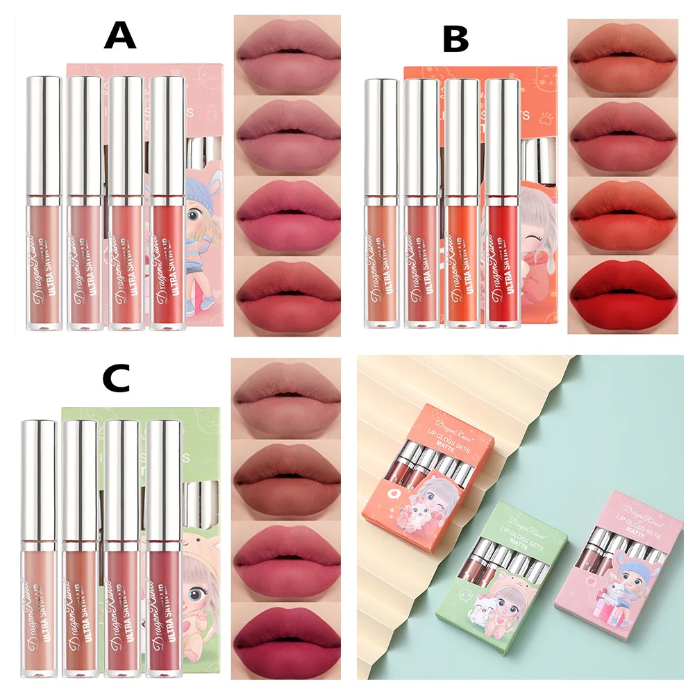 4PCS Liquid Lipstick Waterproof Non-Stick Lip Gloss Set for Dating Wedding Party Daily Lip Makeup for Women
4PCS Liquid Lipstick Waterproof Non-Stick Lip Gloss Set for Dating Wedding Party Daily Lip Makeup for Women