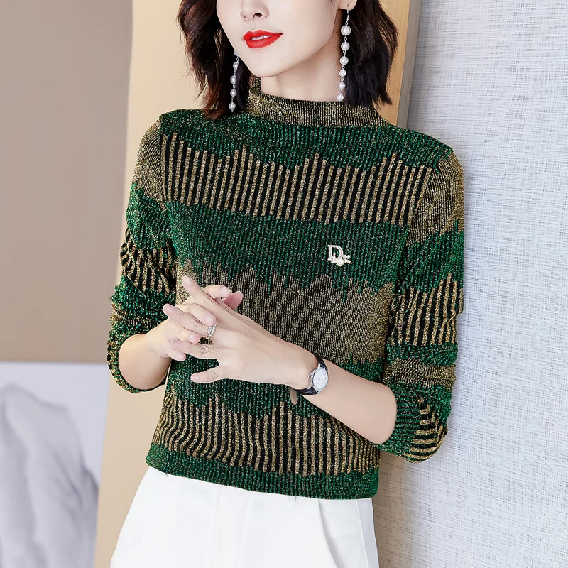 Long Sleeve Stand Collar Striped Women Blouses Shiny Bright Silk Lace Blouse Women Shirts Plus Size 4XL Women Tops Blusas Mujer
Long Sleeve Stand Collar Striped Women Blouses Shiny Bright Silk Lace Blouse Women Shirts Plus Size 4XL Women Tops Blusas Mujer