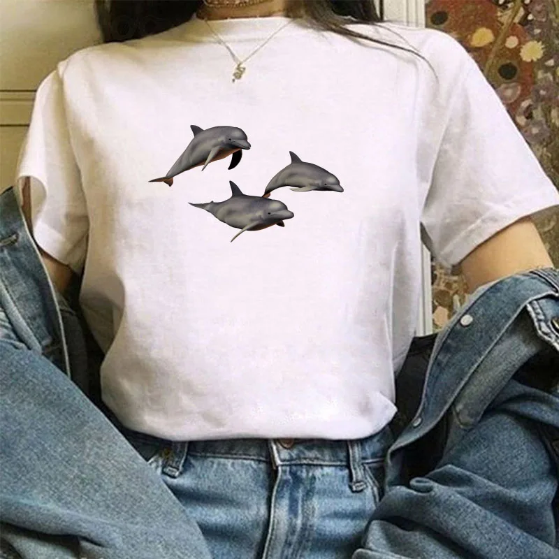 Summer Short Sleeve Women Dolphin Women's Shirts for T-shirts Women-clothing White T-shirt 2021 Tops Clothes Tshirt With Sleeves
Summer Short Sleeve Women Dolphin Women's Shirts for T-shirts Women-clothing White T-shirt 2021 Tops Clothes Tshirt With Sleeves