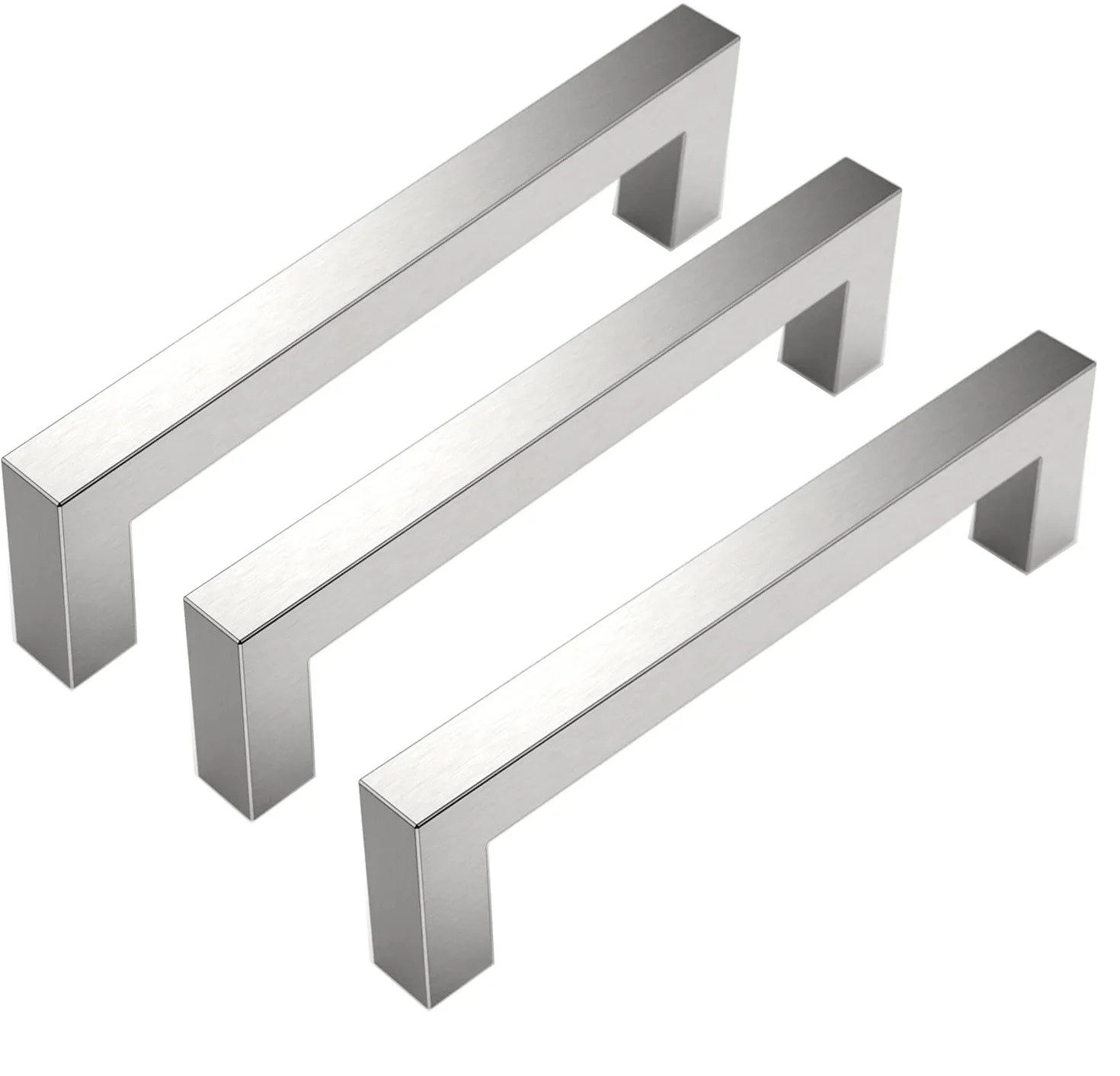 Kitchen Cabinet Handles Brushed Nickel Stainless Steel Hardware Square Closet Drawer Bathroom Door Knobs Furniture Cupboard Pull |